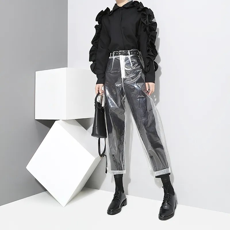 Transparent Women's Ankle Pants Fashion Limpid Apparel