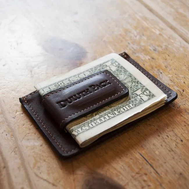 USA Made Brown Money Clip with ID Window