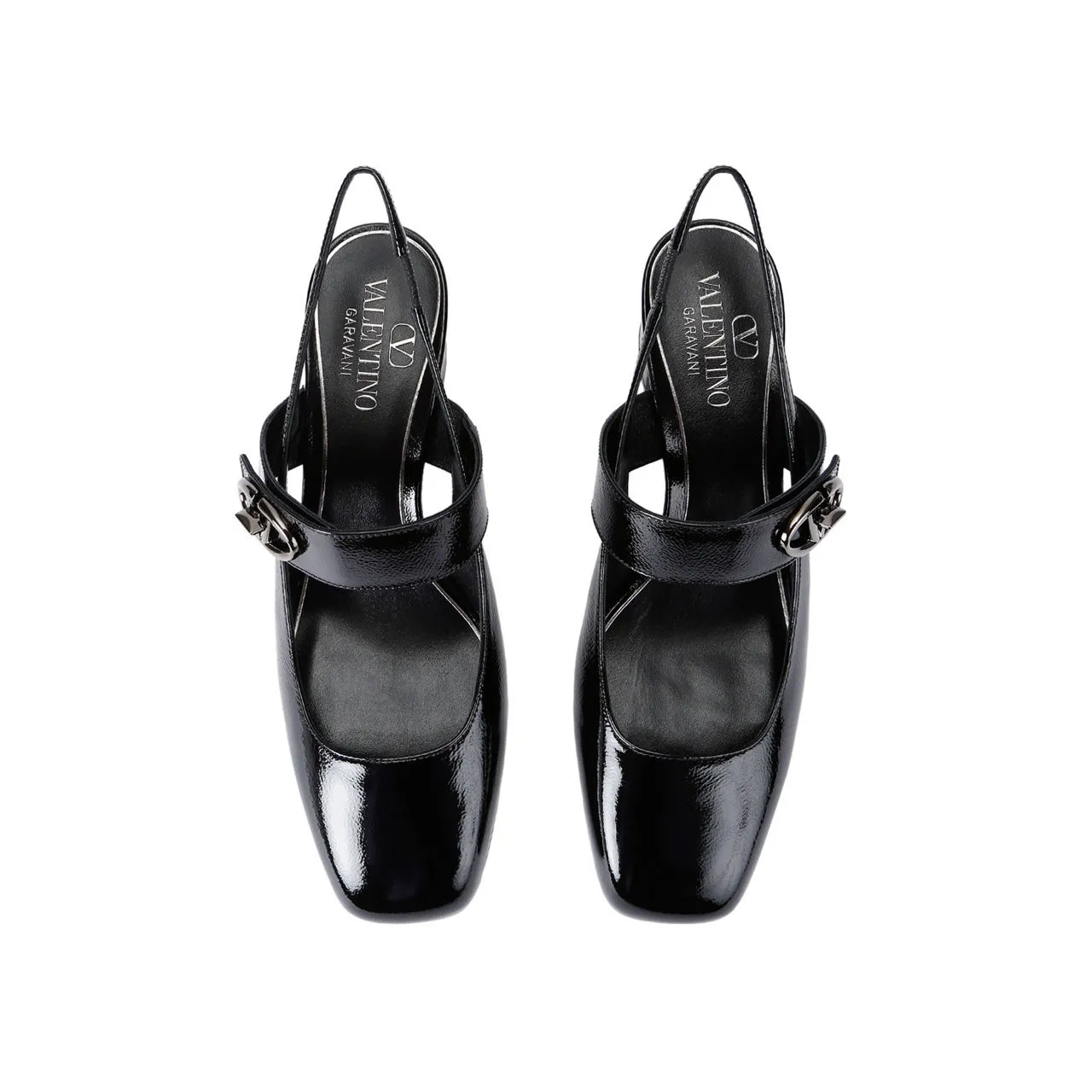 Black VALENTINO GARAVANI Vlogo Locker 60 Block Heels