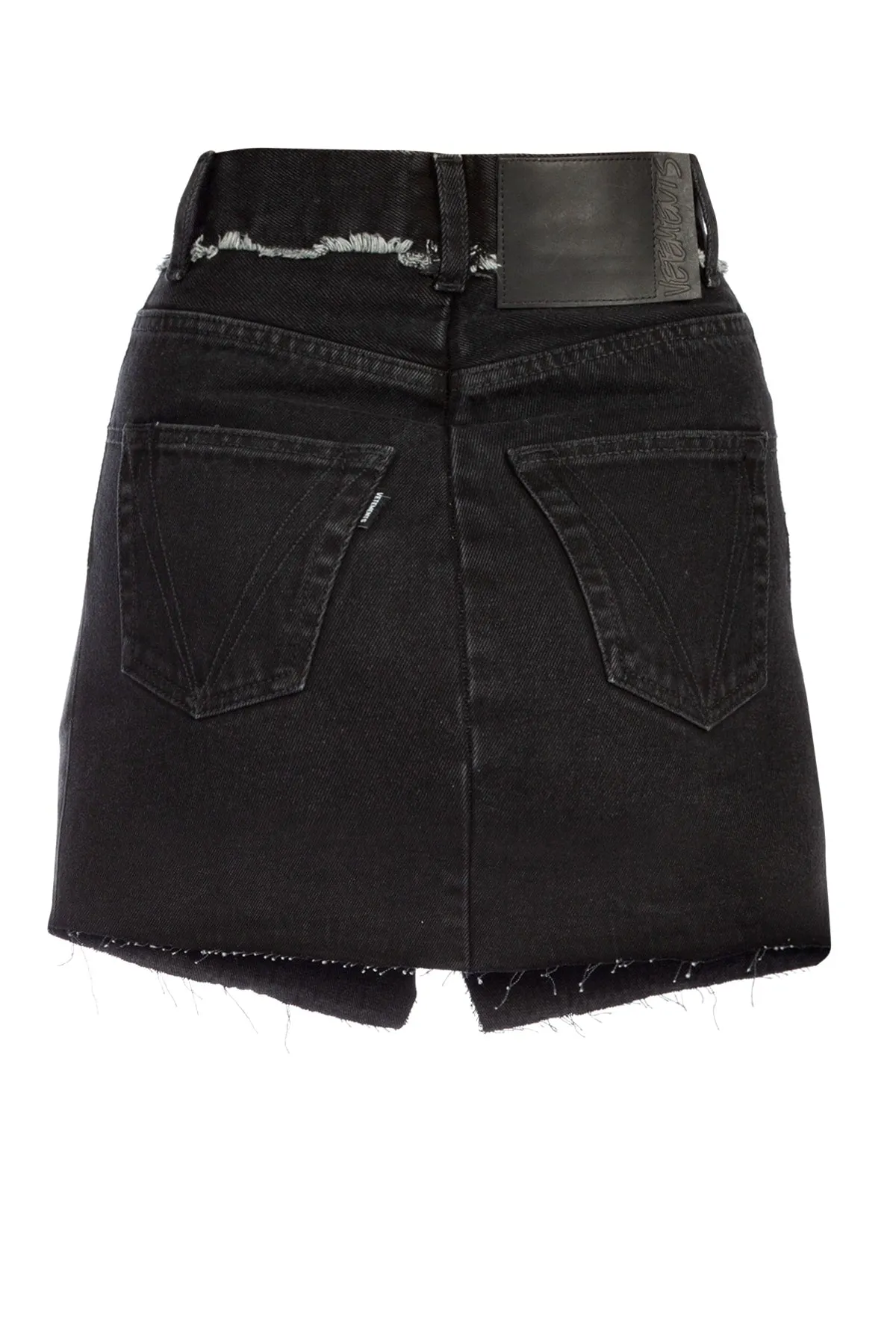 Denim Mini Skirt with Frayed Edges