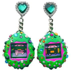 Vintage Charm Earrings: 1997 Tamagotchi