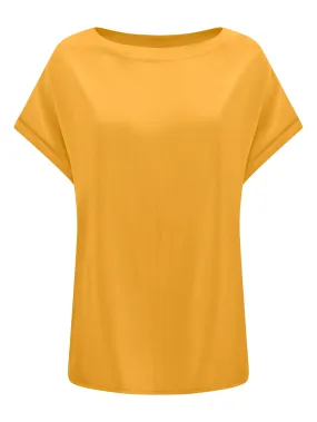 Round Neck Viscose Summer T-shirt - Golden Spice