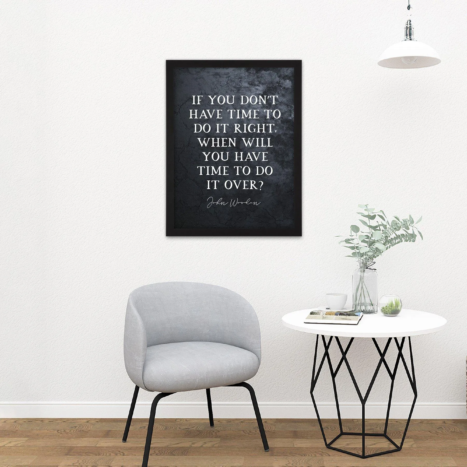 Wall Art & Pictures | Wall Art Print Slate Quote John Wooden Do It Right Basketball Coach Large Framed Wall Décor Art | Arte