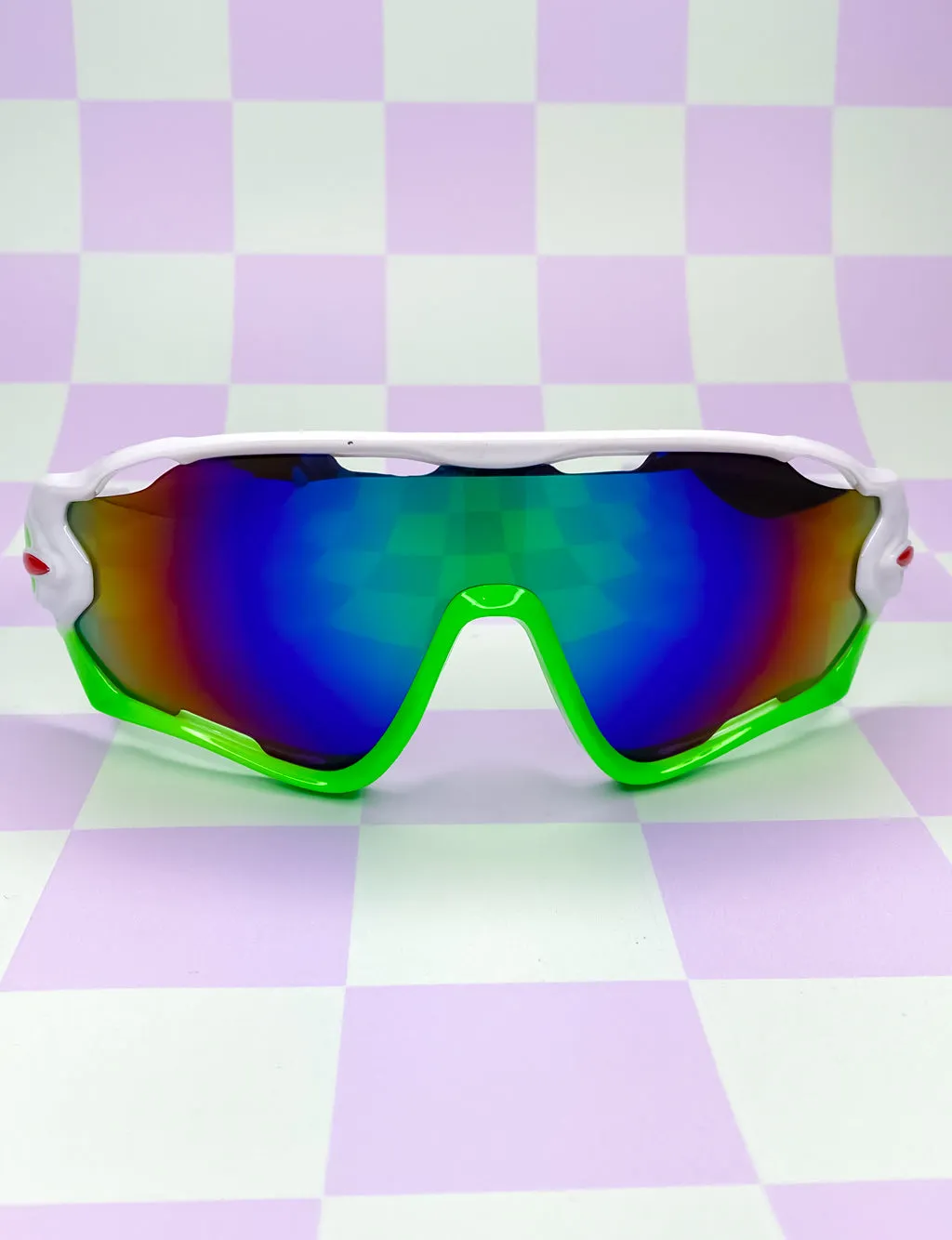 White and Green Speed Sunglasses