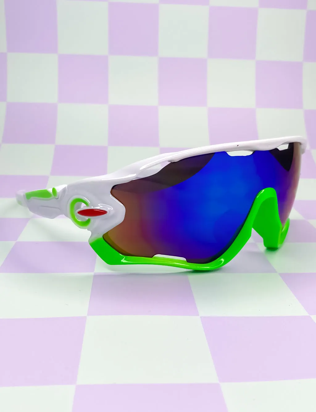 White and Green Speed Sunglasses