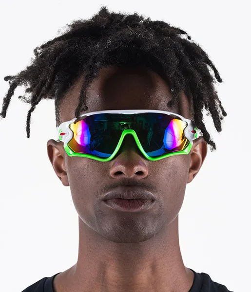 White and Green Speed Sunglasses