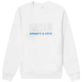 White, Black & Blue Sporty & Rich Health Club Crew Sweat