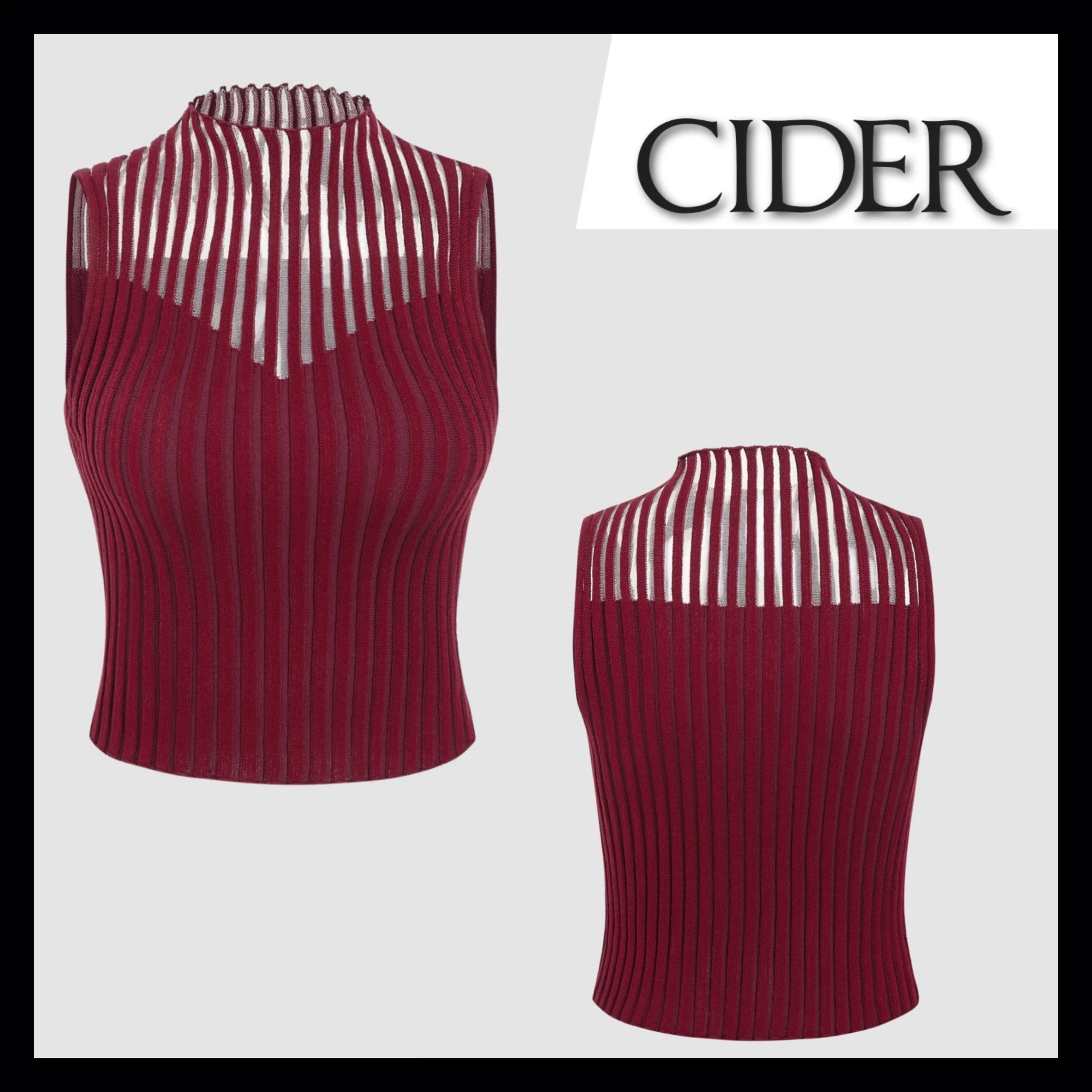 Cider Stripes High-Neck Tanks & Camisoles