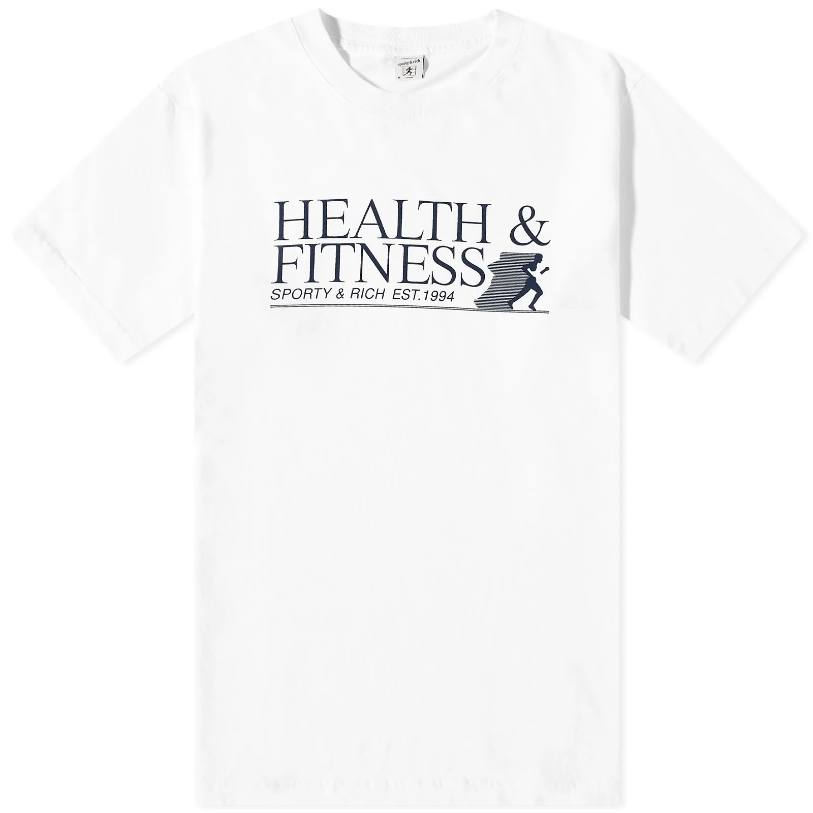 White Navy Sporty Rich Health Fitness T-Shirt