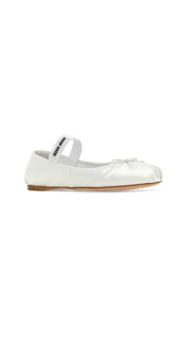 White Satin Ballerinas