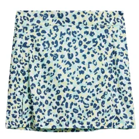 Womens Amelie TX Jersey Printed Mid Skirt Leopard Aruba Blue SS24