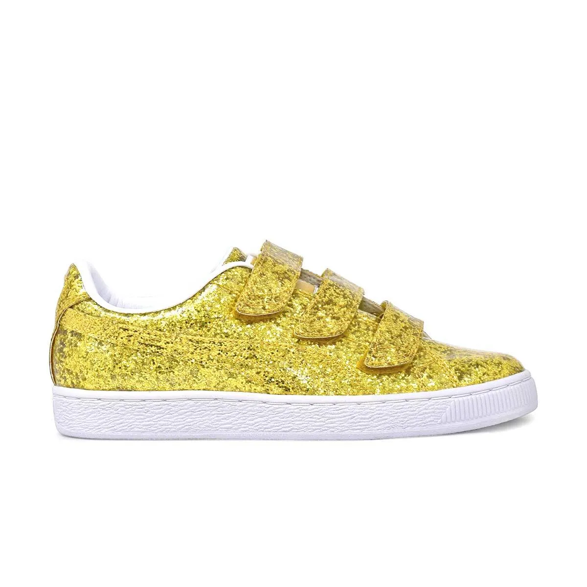 Women's Basket Strap Glitter Gold - Footwear