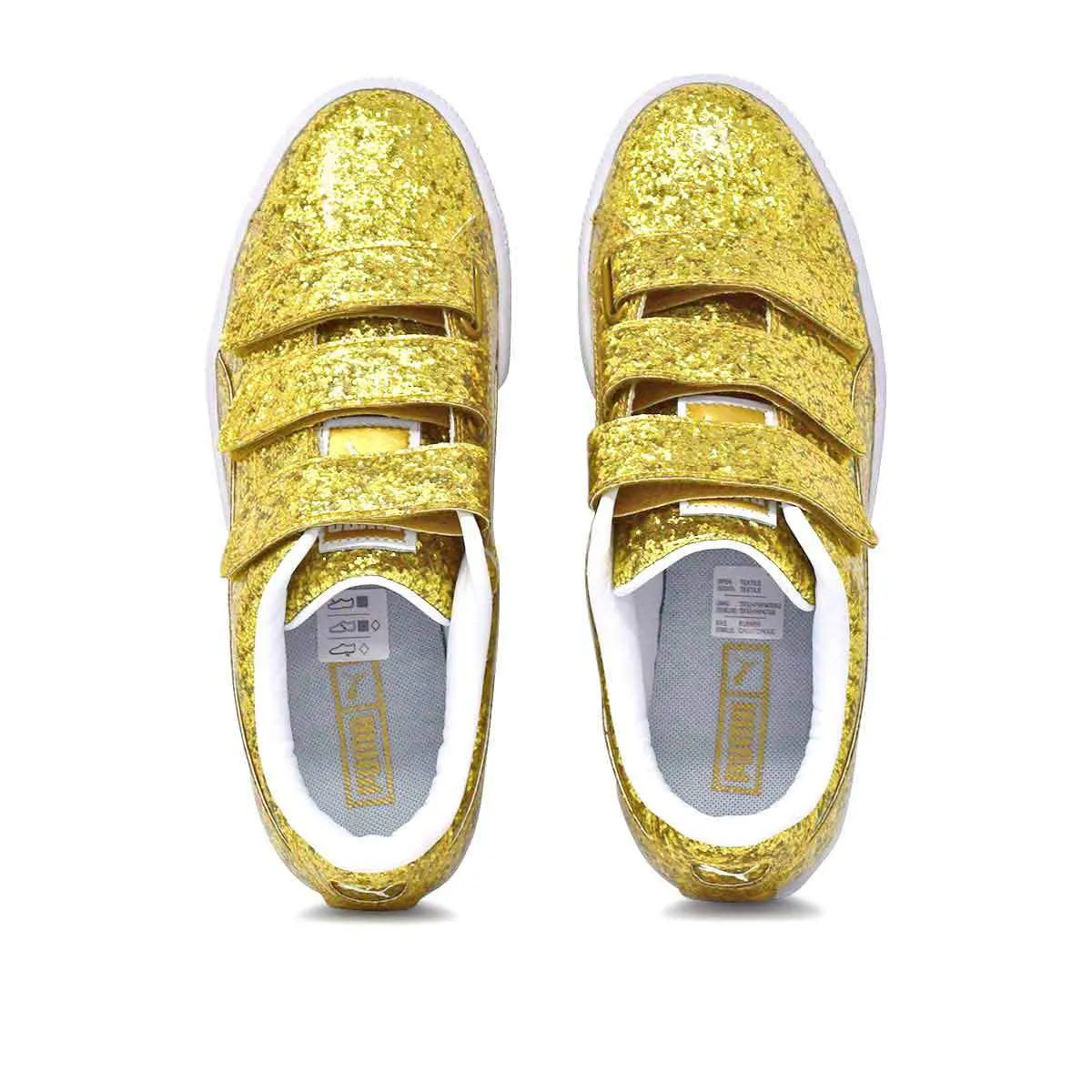 Women's Basket Strap Glitter Gold - Footwear