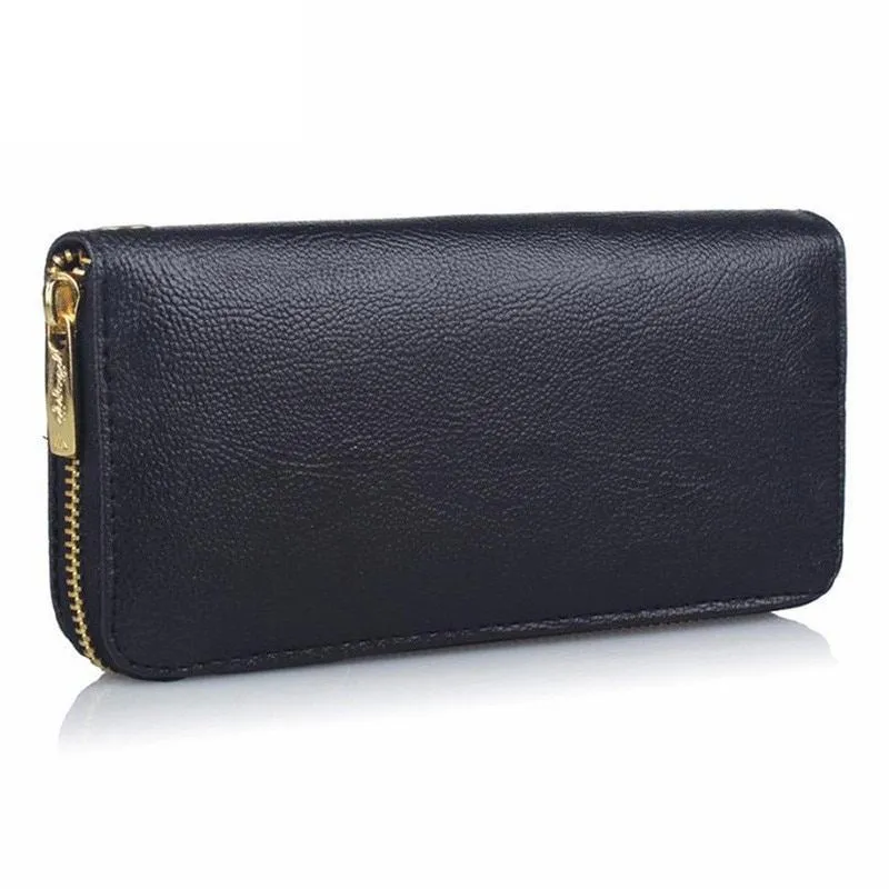 Women's Luxury Leather Zip Card Holder