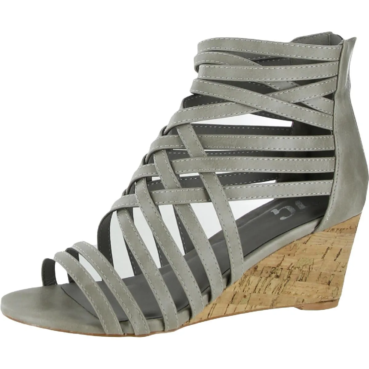 Faux Leather Caged Sandals