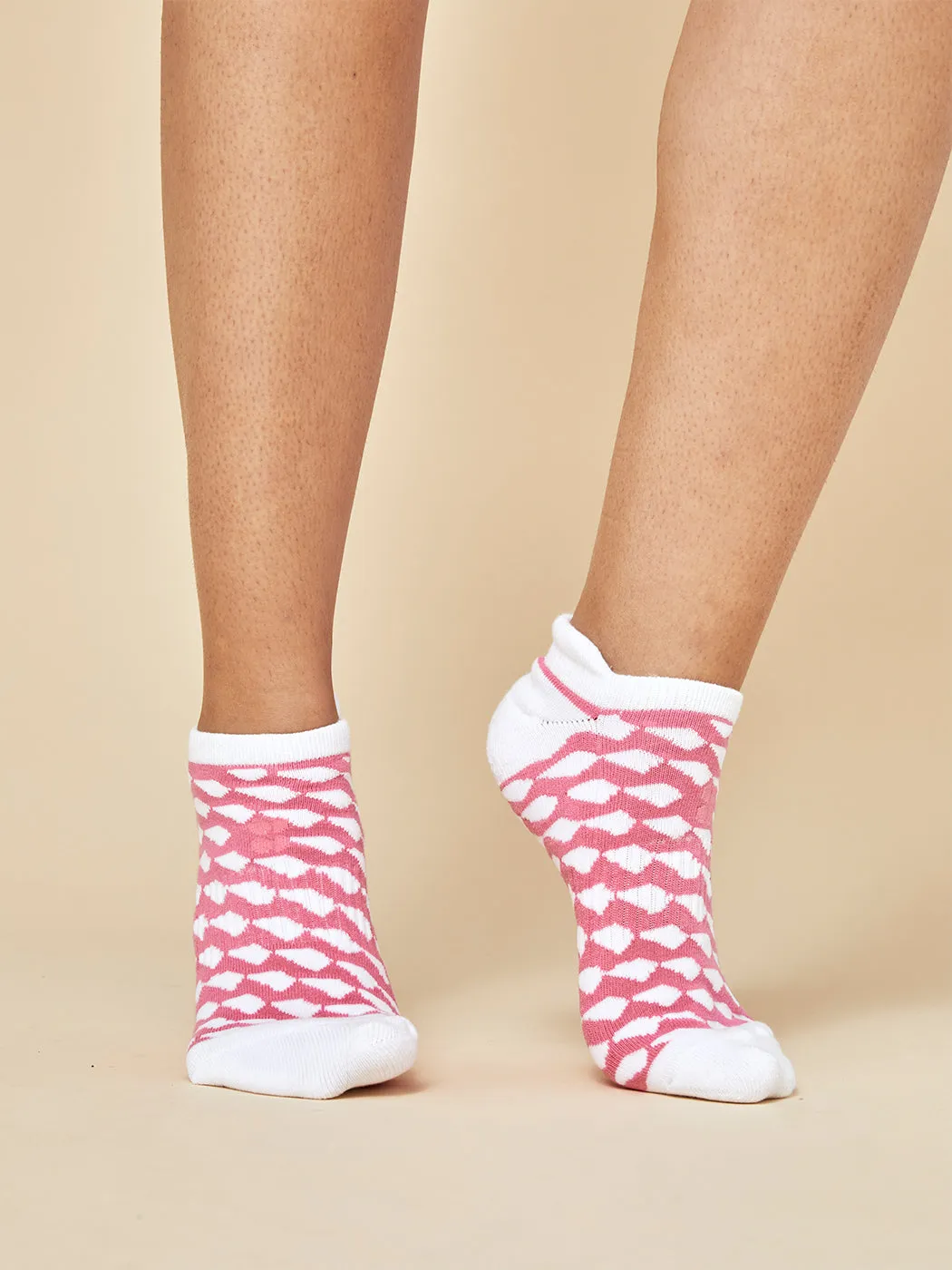 Workout Trainer Socks 3 Pack - Peony Pink