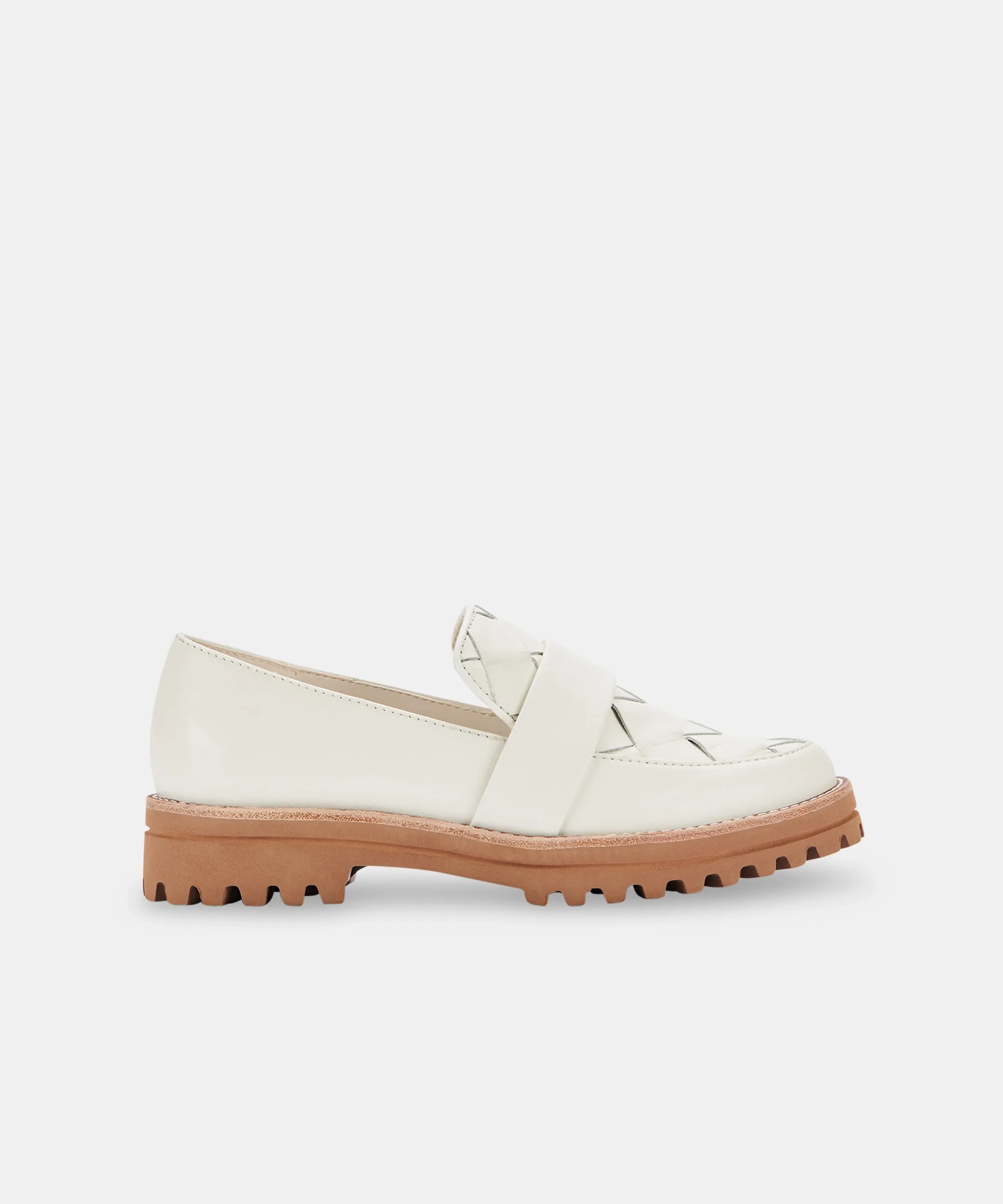 Woven Flats AUBREE WHITE LEATHER re:vita