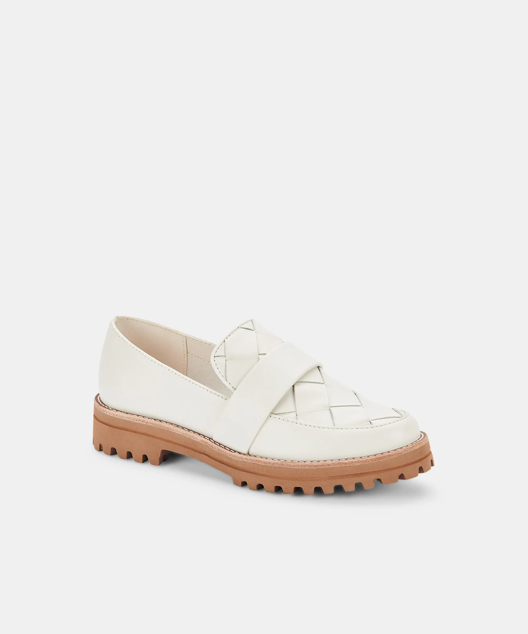 Woven Flats AUBREE WHITE LEATHER re:vita