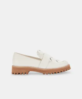 Woven Flats AUBREE WHITE LEATHER re:vita