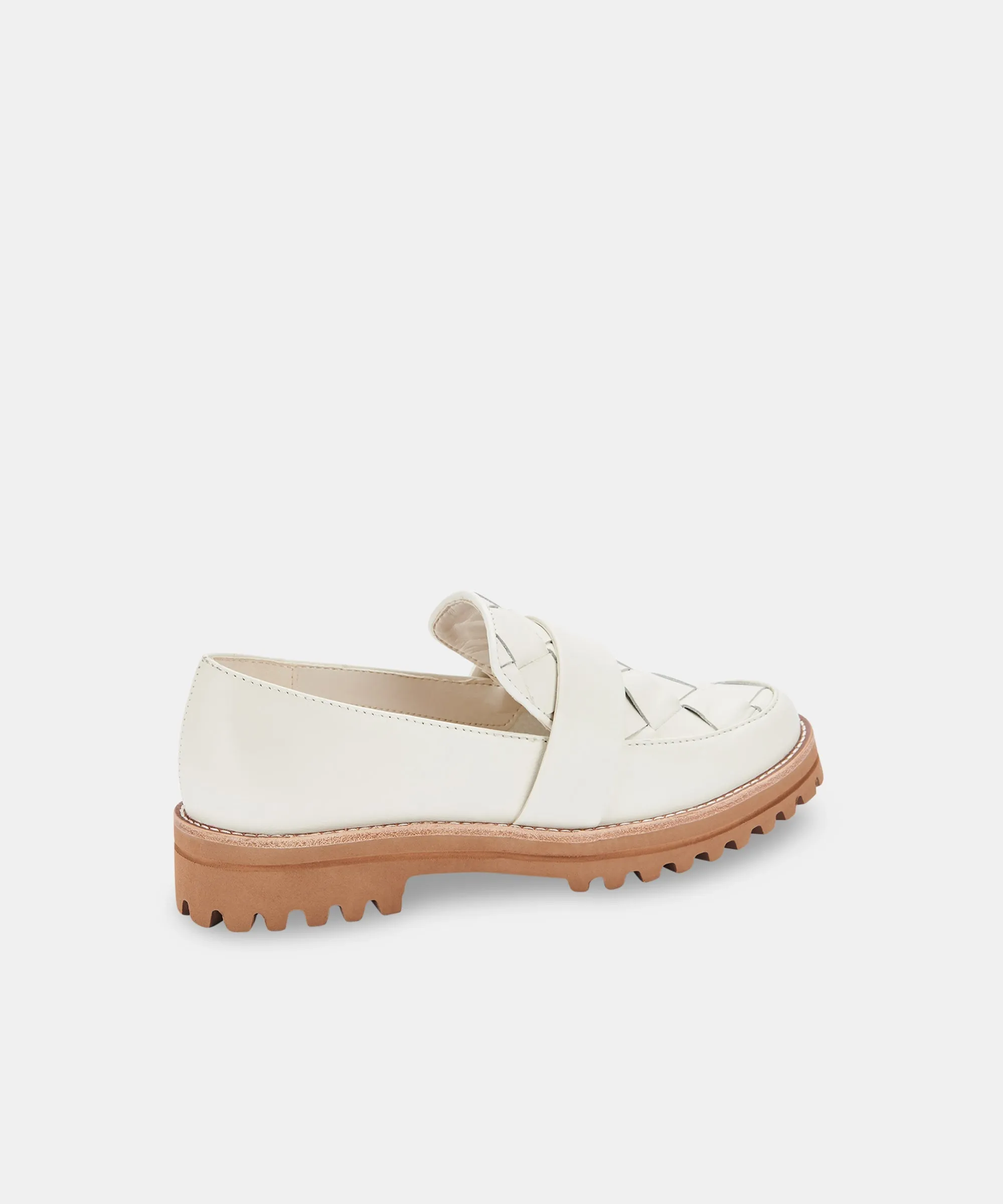 Woven Flats AUBREE WHITE LEATHER re:vita