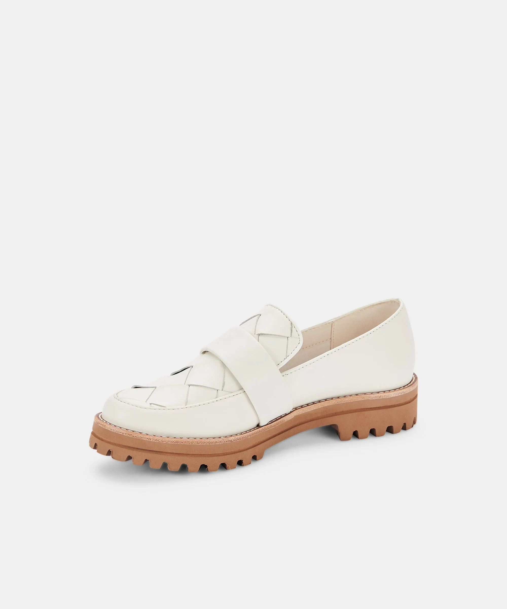 Woven Flats AUBREE WHITE LEATHER re:vita