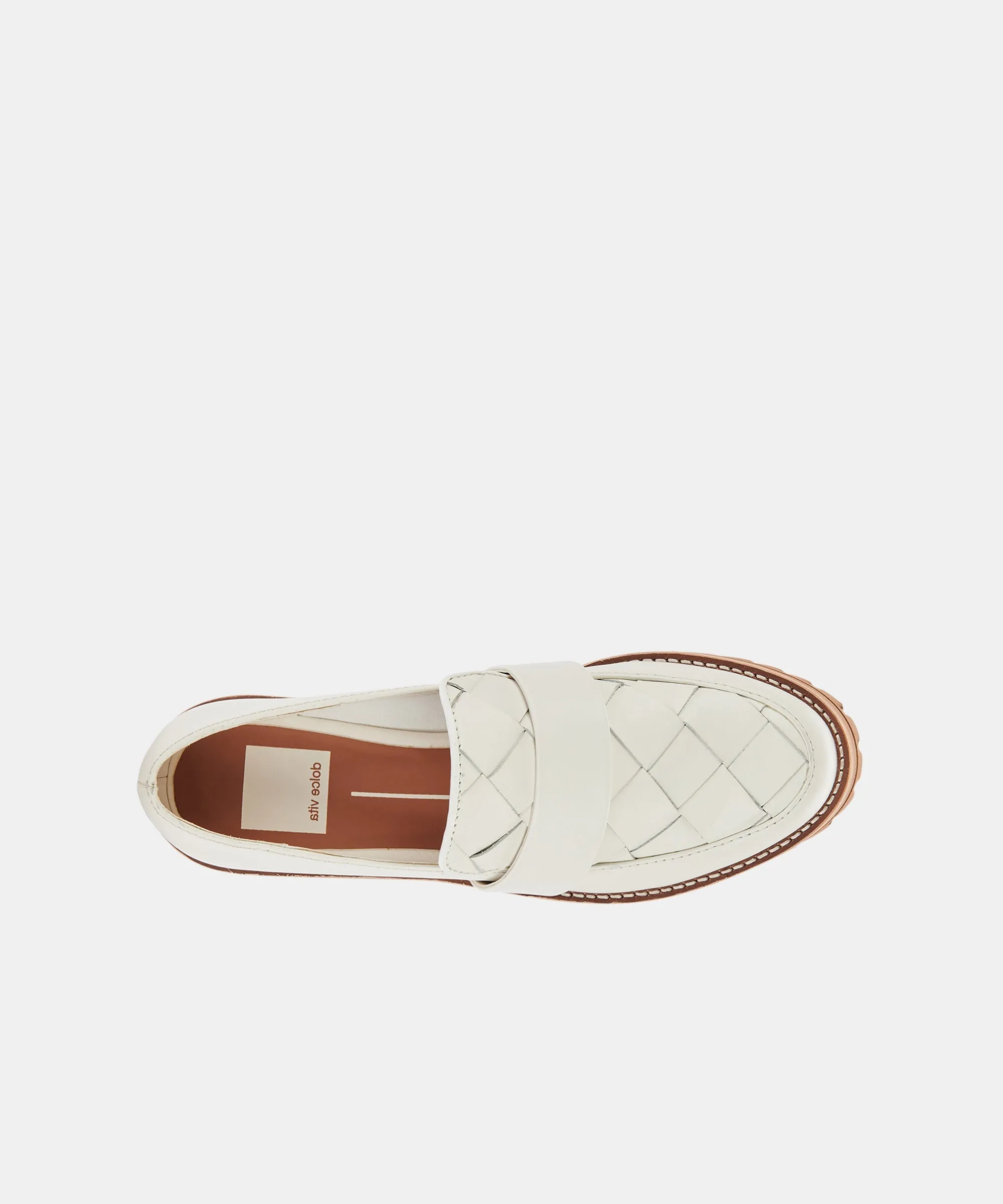 Woven Flats AUBREE WHITE LEATHER re:vita