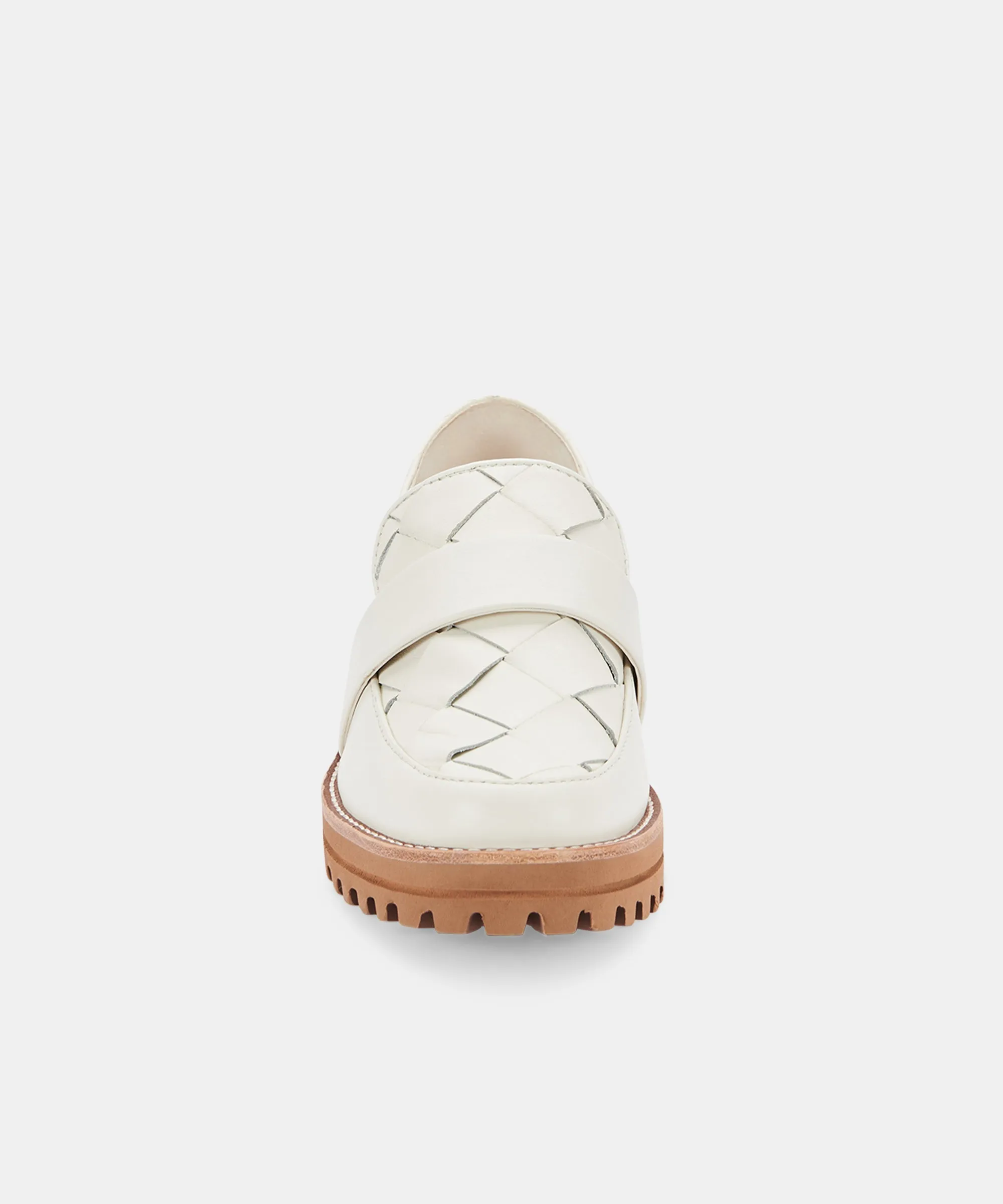 Woven Flats AUBREE WHITE LEATHER re:vita