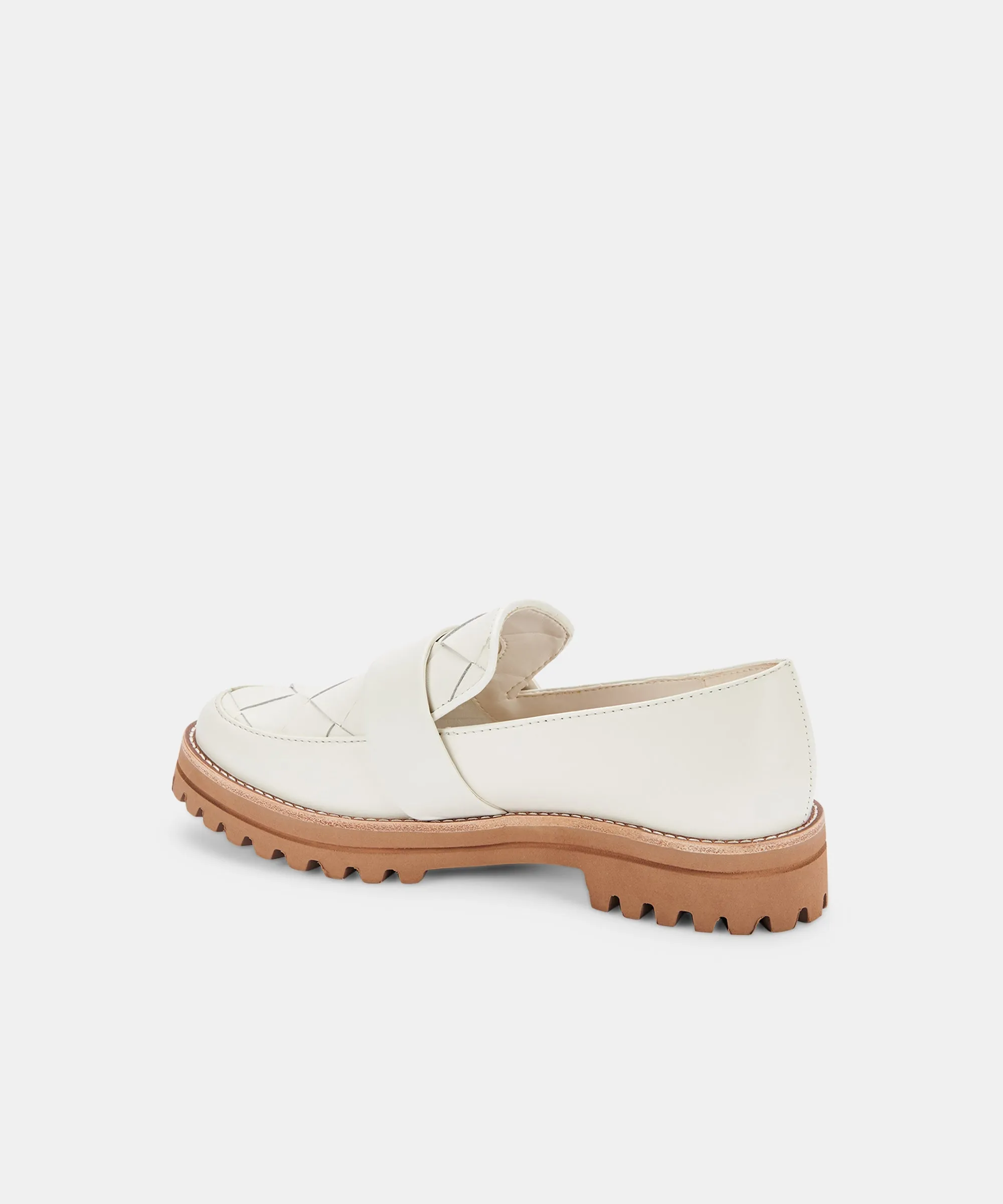 Woven Flats AUBREE WHITE LEATHER re:vita