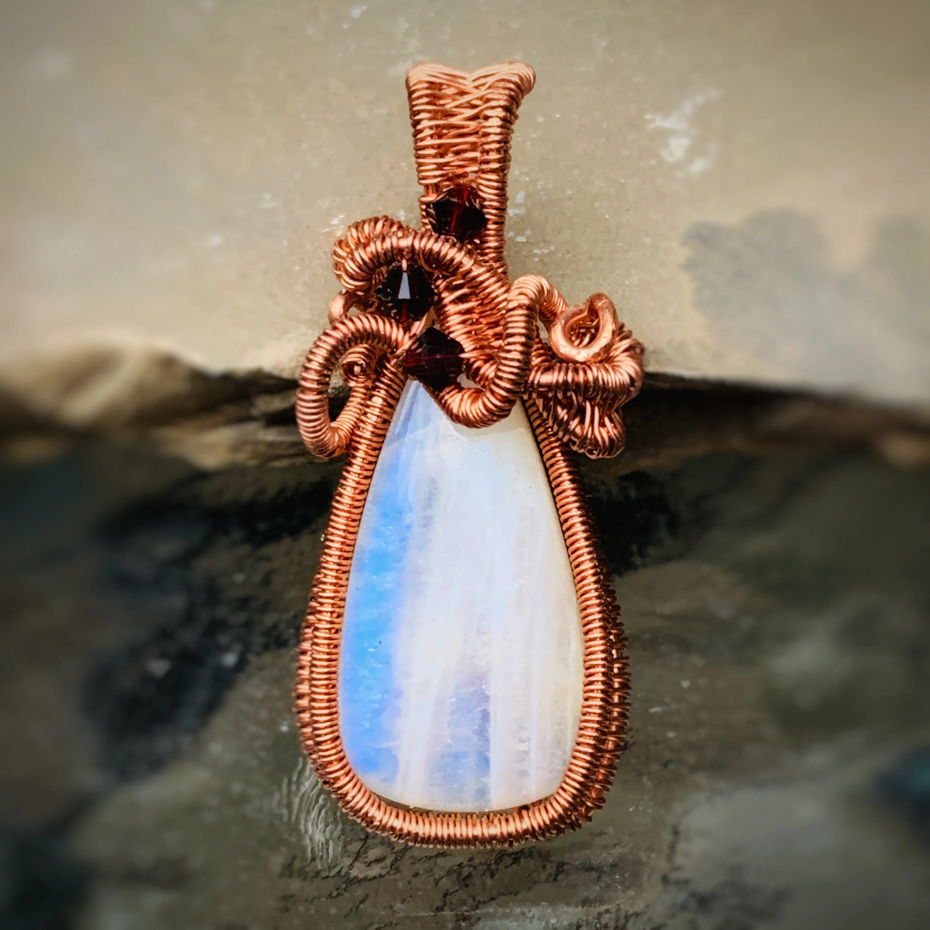 Copper Teardrop Moonstone