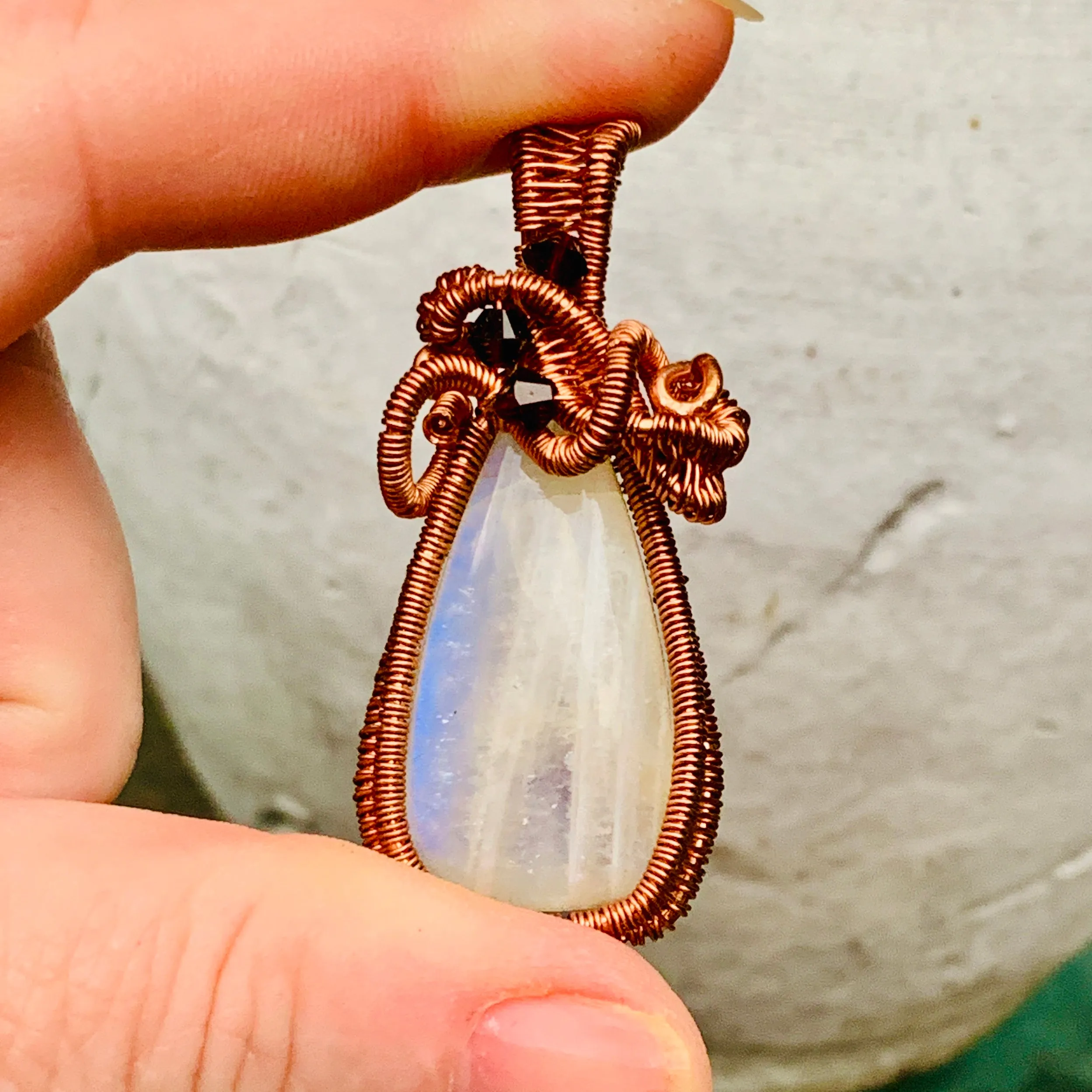 Copper Teardrop Moonstone