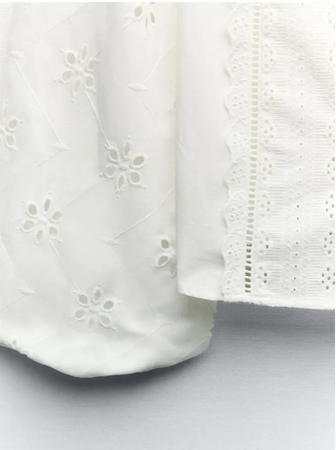 Cotton Long Sleeves with Flower Patterns for Casual Style by ZARA